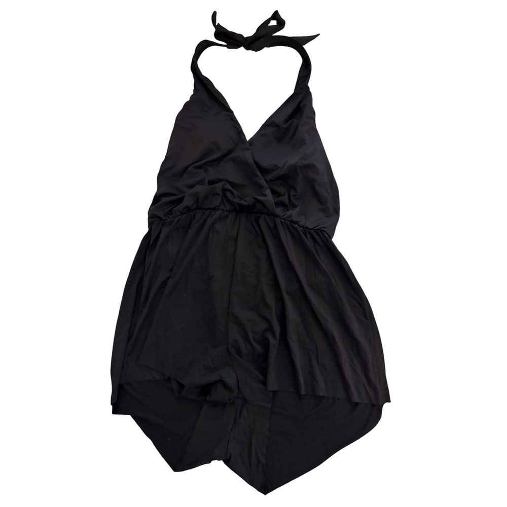 NEW Cupshe Black Halter Medium Swim Dress Skort Swimwear One Piece - Picture 2 of 6